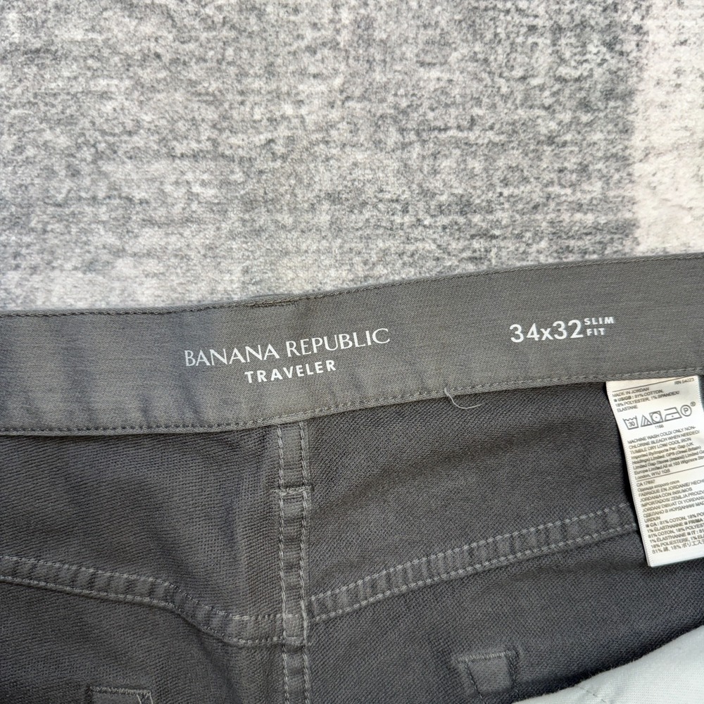 Banana Republic Traveler Jeans Mens 34x32 Slim Fit Gray 5 Pocket Stretch Pants - Picture 3 of 10